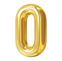 number 0 3d gold png