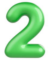 3d number 2 green png