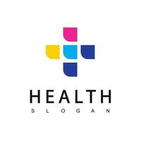 Health Care Logo Template, Fun And Friendly Concept Using Colorful Cross Symbol vector