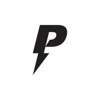 Letter P, Energy Logo Using Bolt Icon vector