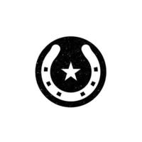 logotipo de rodeo de herradura grunge vector
