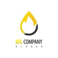 Oil Mining And Drilling Company Logo Using Flame Icon vector