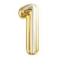 numero 1 3d oro png