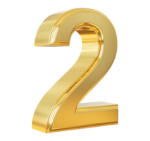 golden number 2 png