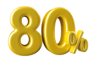 promotion number 80 percent 3d png