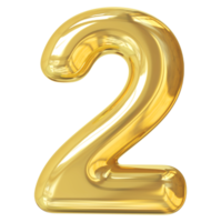 golden number 2 png