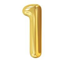 Nummer 1 3D-Gold png