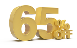 sale number 65 percent off golden png