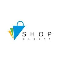 Online Shop Logo Design Template. Shopping Bag Vector Design. Digital Market Symbol