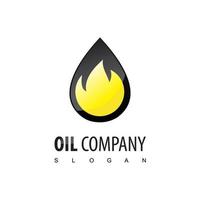 Oil Mining And Drilling Company Logo Using Flame Icon vector