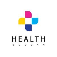 Health Care Logo Template, Fun And Friendly Concept Using Colorful Cross Symbol vector