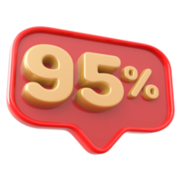 Icon number 95 percent 3d png