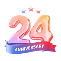 24 anni anniversario numero png