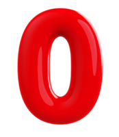 3d red number 0 png