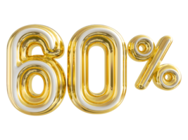 numero 60 per cento d'oro lusso png