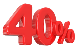 promotion number 40 percent 3d png