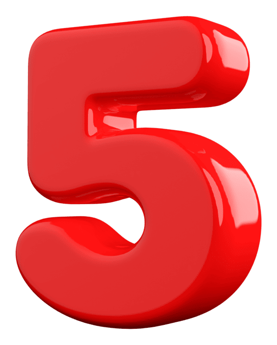 Number 5 PNGs for Free Download