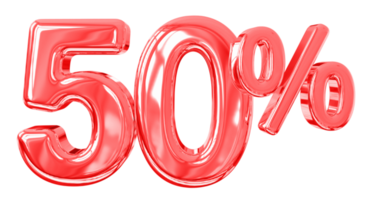 uitverkoop aantal 50 procent 3d png