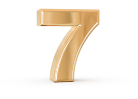 number 7 3d gold png