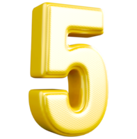 golden number 5 png