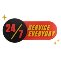 24-Stunden-Service 3D-Illustration isoliert png