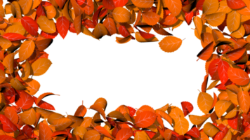 Autumn Leaves Frame Colorful Orange and Yellow Theme, Thanksgiving, 3D Rendering png