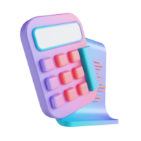 notas e calculadora coloridas da ilustração 3D png