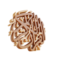 3D illustration calligraphy Al-Qur'an suitable for Ramadan png