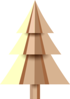 ilustración 3d del árbol de navidad de oro png