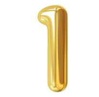 número 1 3d oro png