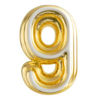 number 9 3d gold png