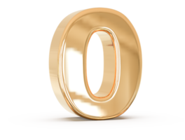 number 0 3d gold png