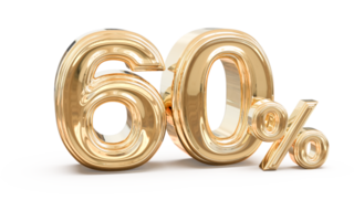 promotion number 60 percent 3d png