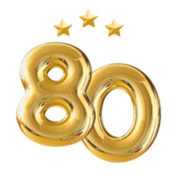 80 years anniversary number png