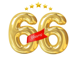 66 anos de aniversário dourado png