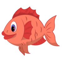 Fish coloring cartoon design on transparent background png