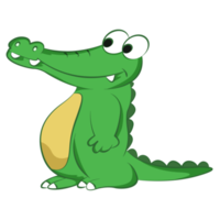 design de desenho animado para colorir crocodilo em fundo transparente png