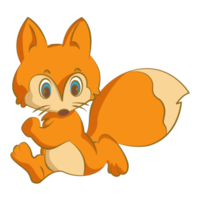 Fox coloring cartoon design on transparent background png
