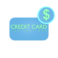 3D Render Secure card payment Front View png