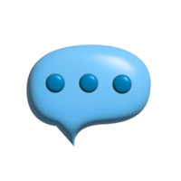 diseño de icono de conversación de color azul con estilo 3d. png
