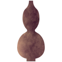 vase en céramique bohème marron aquarelle png