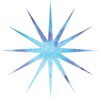 Blue watercolor star. Celestial element, space, sky png