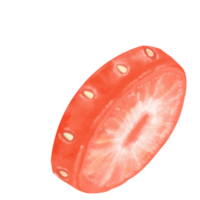 aardbei clip art. hand- getrokken fruit illustratie.slide aardbei tonen binnen fruit. png