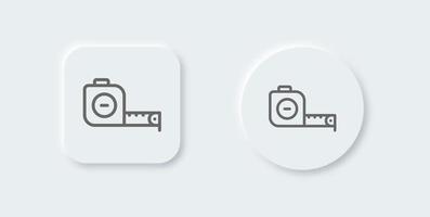 Tape measure line icon in neomorphic design style. Length scale signs vector illustration.