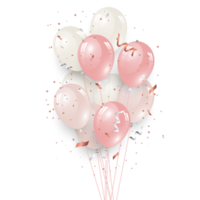 globos de decoración de cumpleaños rosa de lujo png