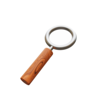 3D School Elements Object Magnifying glass png