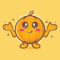 funny pumpkin fruit character mascot with confuse expression isolated cartoon in flat style design vector