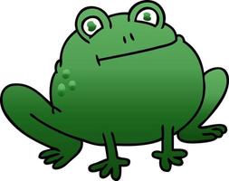 quirky gradient shaded cartoon frog vector