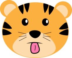 impostato di carino poco tigre personaggi con regalo scatola, per bambini arredamento, asilo disegno, striscione, emblema, modello png