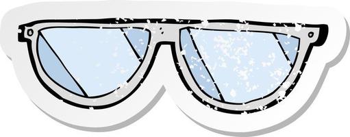 retro distressed sticker of a cartoon glasses vector